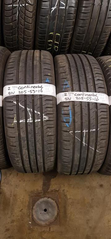2x 205-55-16 Continental Zomer 6.6mm €30 Per Band 205 55 16 beschikbaar voor biedingen