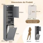 2dekans | coast hoge badkamerkast 170 cm grijs – smalle, Ophalen of Verzenden, Zo goed als nieuw, Grijs