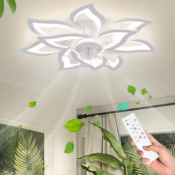 Moderne LED Plafondventilator Dimbare Lamp met Remote en App, Huis en Inrichting, Lampen | Plafondlampen, Nieuw, Verzenden