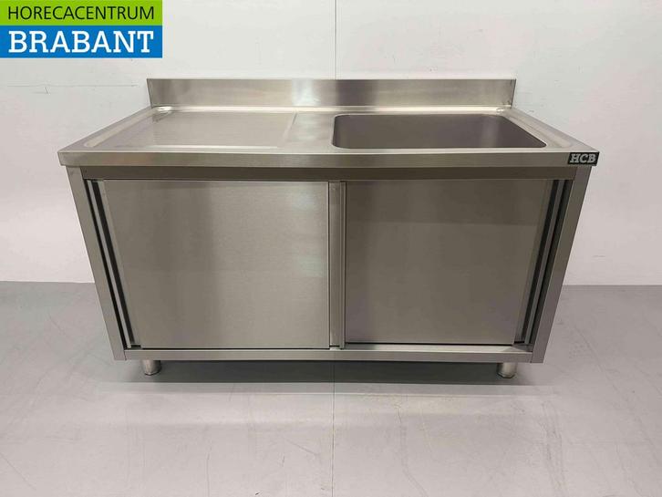 HCB RVS Spoeltafel Spoelbak 2 Schuifdeuren Premium-line 140, Zakelijke goederen, Horeca | Keukenapparatuur, Nieuw in verpakking