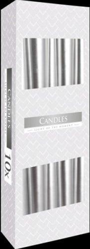 Taper Kaarsen Zilver Metallic 25x2,2 cm Set 10 stuks, Hobby en Vrije tijd, Knutselen, Nieuw, Ophalen of Verzenden