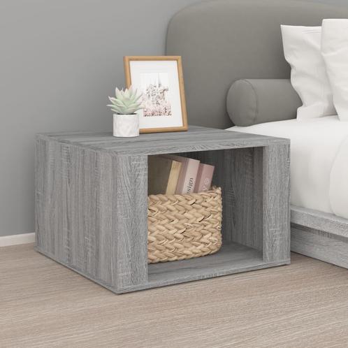 vidaXL Nachtkastje 57x55x36 cm bewerkt hout grijs sonoma, Huis en Inrichting, Slaapkamer | Nachtkastjes, Nieuw, 45 tot 65 cm, Hout