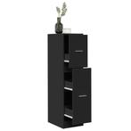 vidaXL Apothekerskast 30x41x118 cm bewerkt hout zwart, Huis en Inrichting, Kasten | Overige, Verzenden, Nieuw