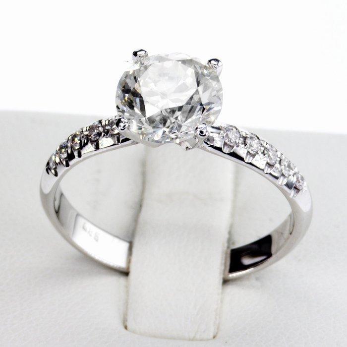 Zonder Minimumprijs - Ring - 14 karaat Witgoud - 2.17ct. tw., Sieraden, Tassen en Uiterlijk, Ringen