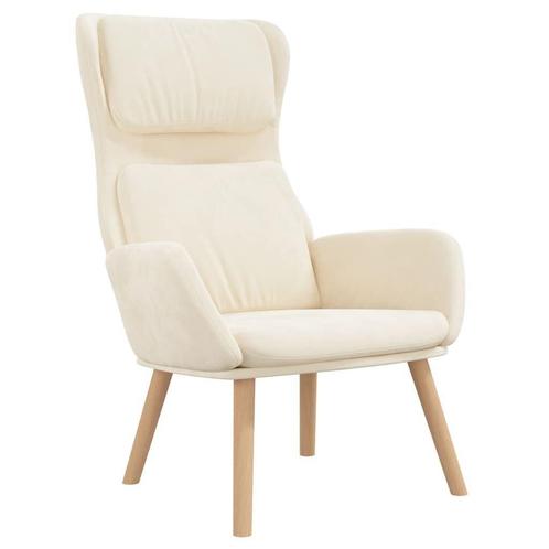 Fluweel Relaxstoel Cremewit - vidaXL Retourdeal! Comforta..., Huis en Inrichting, Stoelen, Nieuw, Ophalen of Verzenden