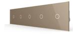 Livolo Touch Schakelaar 5-voudig | Smart Lichtknop | Goud |, Ophalen of Verzenden, Nieuw, Schakelaar