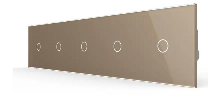 Livolo Touch Schakelaar 5-voudig | Smart Lichtknop | Goud |, Doe-het-zelf en Verbouw, Elektra en Kabels, Schakelaar, Nieuw, Ophalen of Verzenden