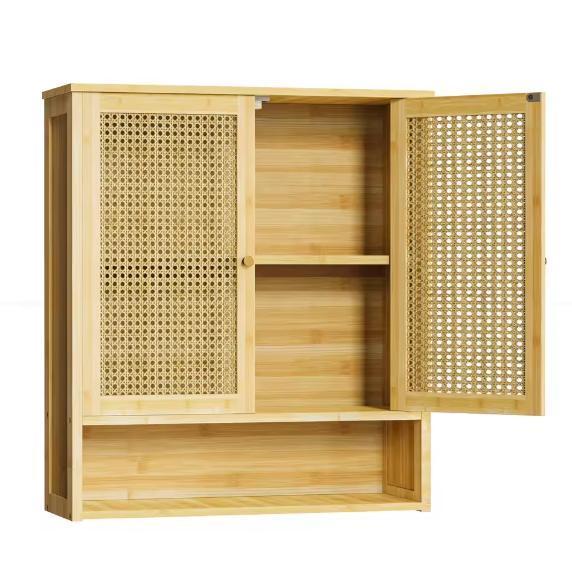 Hangende Badkamerkast van Bamboe – Compact Opbergmeubel, Huis en Inrichting, Kasten | Overige, Nieuw, Verzenden