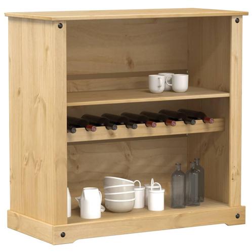 vidaXL Wijnkast Corona 107,5x51x105,5 cm massief grenenhout, Huis en Inrichting, Woonaccessoires | Wijnrekken, Nieuw, Verzenden