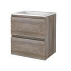 Badmeubelset BWS Salt 60x46cm Greeploos 2 Lades Met Wastafel, Ophalen of Verzenden, Nieuw, Chroom, Bad