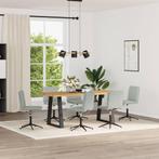 vidaXL Eetkamerstoelen 6 st fluweel lichtgrijs, Huis en Inrichting, Stoelen, Verzenden, Nieuw, Grijs