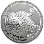 Lunar II - Year of the Mouse - 10 oz 2008 (3.718 oplage), Verzenden, Losse munt, Zilver