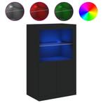 Zwarte Bijzetkast - Tweedekansje met LED! OP=OP, Huis en Inrichting, Tafels | Bijzettafels, Nieuw, Trendy, 60 cm of meer, Hout