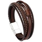 Fako Bijoux® - Armband Heren - Bruin 5 Snoeren - Mannen -, Sieraden, Tassen en Uiterlijk, Armbanden, Verzenden, Nieuw