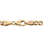 Gouden platte gourmetschakel armband met diamant; 0,25 ct..., Gebruikt, Overige kleuren, Ophalen of Verzenden, Met edelsteen