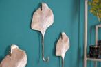 Decoratieve kapstokhaak set van 3 GINKGO 30cm zilver, Huis en Inrichting, Woonaccessoires | Kapstokken, Ophalen of Verzenden, Nieuw