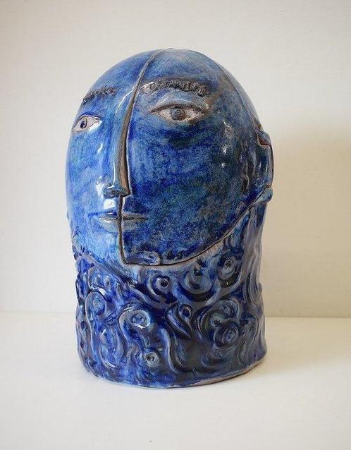 Jean et Robert Cloutier - sculptuur, of Mans head with, Antiek en Kunst, Antiek | Glas en Kristal