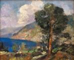 Gennaro Villani (1885 – 1948) - Paesaggio marino con colline, Antiek en Kunst