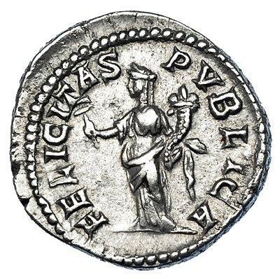 Romeinse Rijk. Geta (209-211 n.Chr.). Denarius AD 200-205, Postzegels en Munten, Munten | Europa | Niet-Euromunten