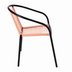 Tuinstoel staal met gevlochten zitting – 72 cm – perzik, Tuin en Terras, Tuinstoelen, Ophalen of Verzenden, Nieuw