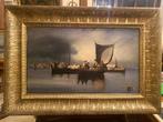 Consalvo Carelli (1818-1900) - Marina con barche e pescatori, Antiek en Kunst
