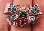 Zonder Minimumprijs - Ring - 9 kt. Roségoud, Zilver Robijn -, Nieuw