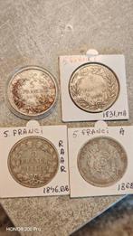 Frankrijk. 5 Francs 1831/1875 (lot of 4 silver coins)