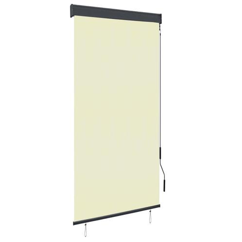 vidaXL Rolgordijn voor buiten 100x250 cm crème, Huis en Inrichting, Stoffering | Gordijnen en Lamellen, Crème, Nieuw, Verzenden