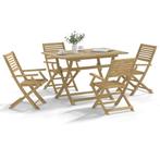 vidaXL 5-delige Eethoek massief acaciahout, Tuin en Terras, Tuinsets en Loungesets, Verzenden, Nieuw, Hardhout, 4 zitplaatsen