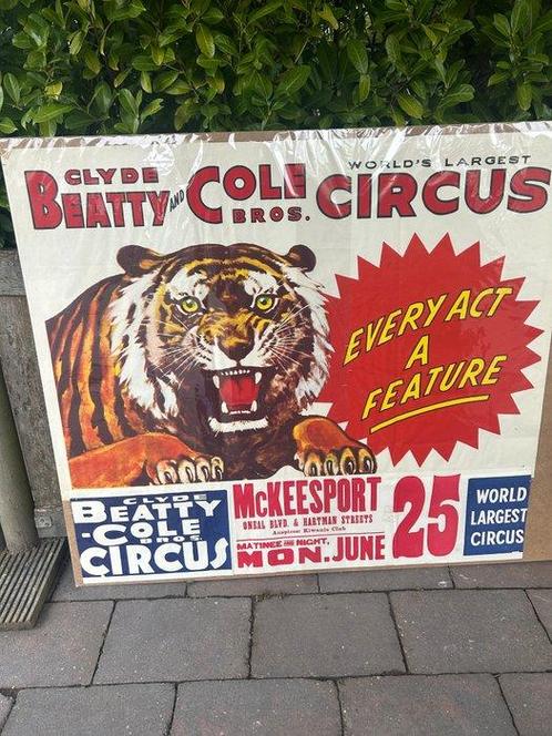 World’s largest - Circus Poster clyde beatty cole bros, Antiek en Kunst, Kunst | Tekeningen en Foto's