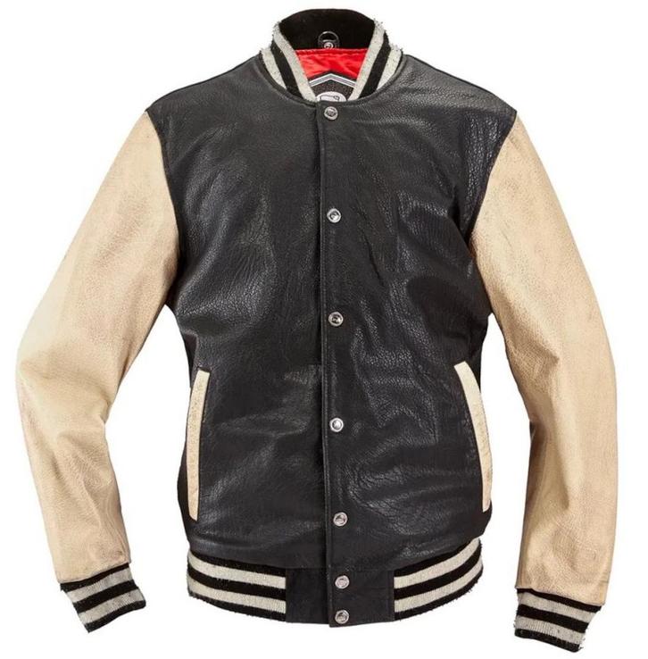 HolyFreedom Varsity College Zwart Wit Leather Jacket, Motoren, Kleding | Motorkleding, Heren, Nieuw met kaartje, Jas | leer, Verzenden