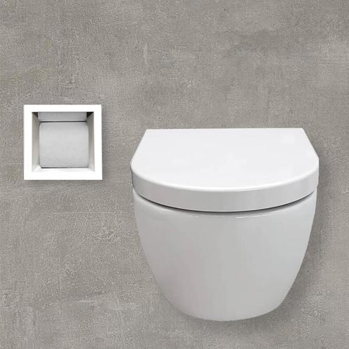 Sani Royal Inbouw Reserve WC Rolhouder RVS Wit, Doe-het-zelf en Verbouw, Sanitair