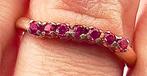 Zonder Minimumprijs - Ring - 9 kt. Roségoud, Zilver Robijn, Nieuw