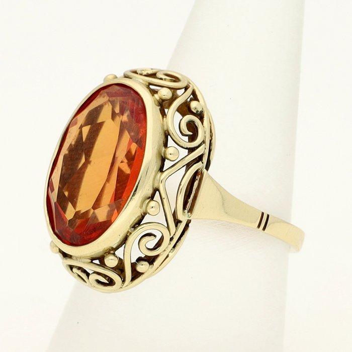 Ring - 14 karaat Geel goud Saffier, Sieraden, Tassen en Uiterlijk, Ringen