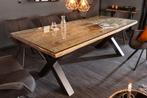 Massief houten eettafel BARRACUDA 220cm naturel teakhout, Huis en Inrichting, Tafels | Eettafels, Ophalen of Verzenden, Nieuw
