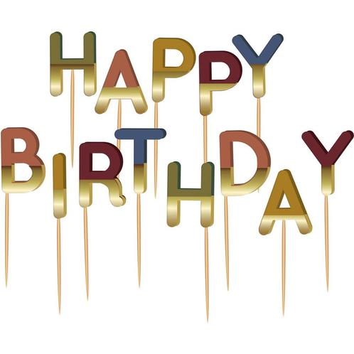 Gekleurde Happy Birthday Kaarsen, Hobby en Vrije tijd, Feestartikelen, Nieuw, Verzenden