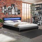 Gestoffeerd Bed Sevilla - 180 x 200 cm - Zwart, Huis en Inrichting, Slaapkamer | Bedden, Verzenden, Nieuw