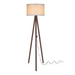 [lux.pro] Staande lamp vloerlamp Guildford E27 walnootkleuri, Verzenden, Nieuw