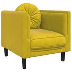 Gele Fluweel Fauteuil | Tweedekansje | Stijlvol & Duurzaam, Huis en Inrichting, Fauteuils, Nieuw, 75 tot 100 cm, Ophalen of Verzenden