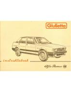1983 ALFA ROMEO GIULIETTA INSTRUCTIEBOEKJE NEDERLANDS, Auto diversen, Handleidingen en Instructieboekjes