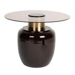 *WOONWINKEL* Ronde Salontafel Emaille Rookglas L, Verzenden, Nieuw