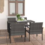 vidaXL 5-delige Tuinset poly rattan grijs, Tuin en Terras, Tuinsets en Loungesets, 4 zitplaatsen, Nieuw, Tuinset, Verzenden