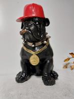 Beeld, Trump red cap bulldog with gold dollar chain - 36 cm