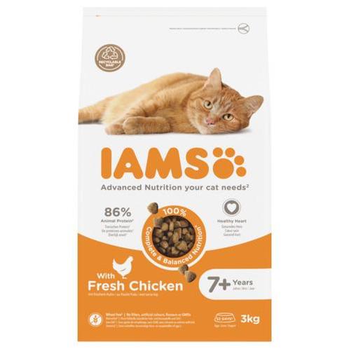 Iams For Vitality Cat Senior Chicken 3KG, Dieren en Toebehoren, Katten-accessoires, Ophalen of Verzenden