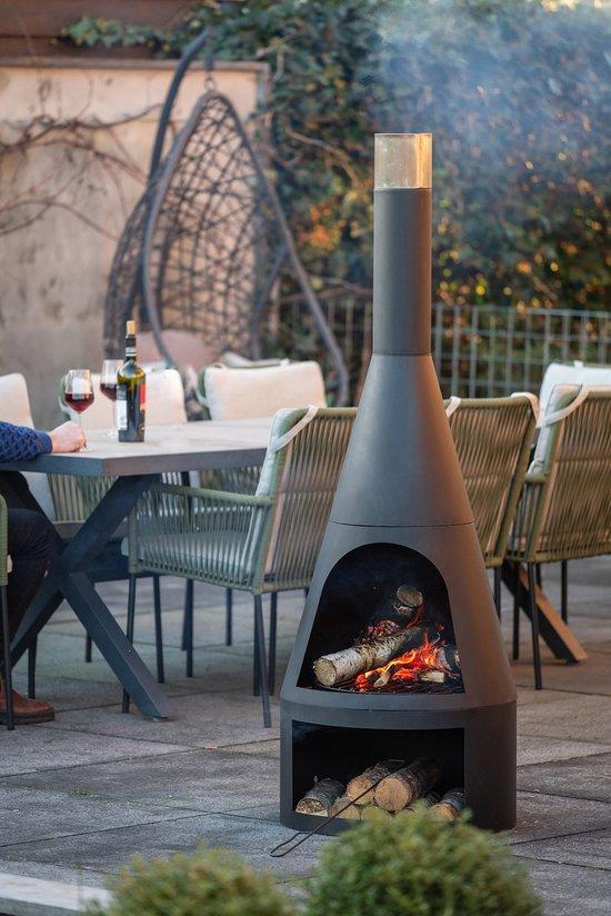RedFire – Kingston – Houtopslag – Zwart – Staal – Vuurkorf –, Tuin en Terras, Tuinhaarden, Nieuw, Ophalen of Verzenden