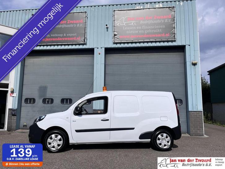 Renault Kangoo Z.E. 44 KW Lange uitvoering.Eigen accu, Auto's, Bestelauto's, Lease, Zwart, Automaat, Wit, Gebruikt, Financial lease