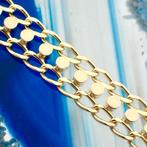 Gouden vintage fantasie schakel armband | 19 cm (FBM), Ophalen of Verzenden, Gebruikt, Overige kleuren, Goud