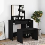 vidaXL Kaptafel met spiegel 86,5x35x136 cm zwart, Huis en Inrichting, Tafels | Kaptafels, Verzenden, Nieuw