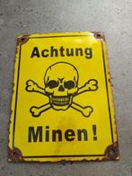 World War II - WW2 Achtung Minen! - Emaille plaat - emaille