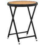 vidaXL Salontafel 60 cm poly rattan en massief acaciahout, Verzenden, Nieuw